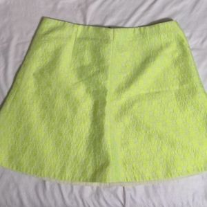 J. Crew Factory Neon Yellow Skater Skirt